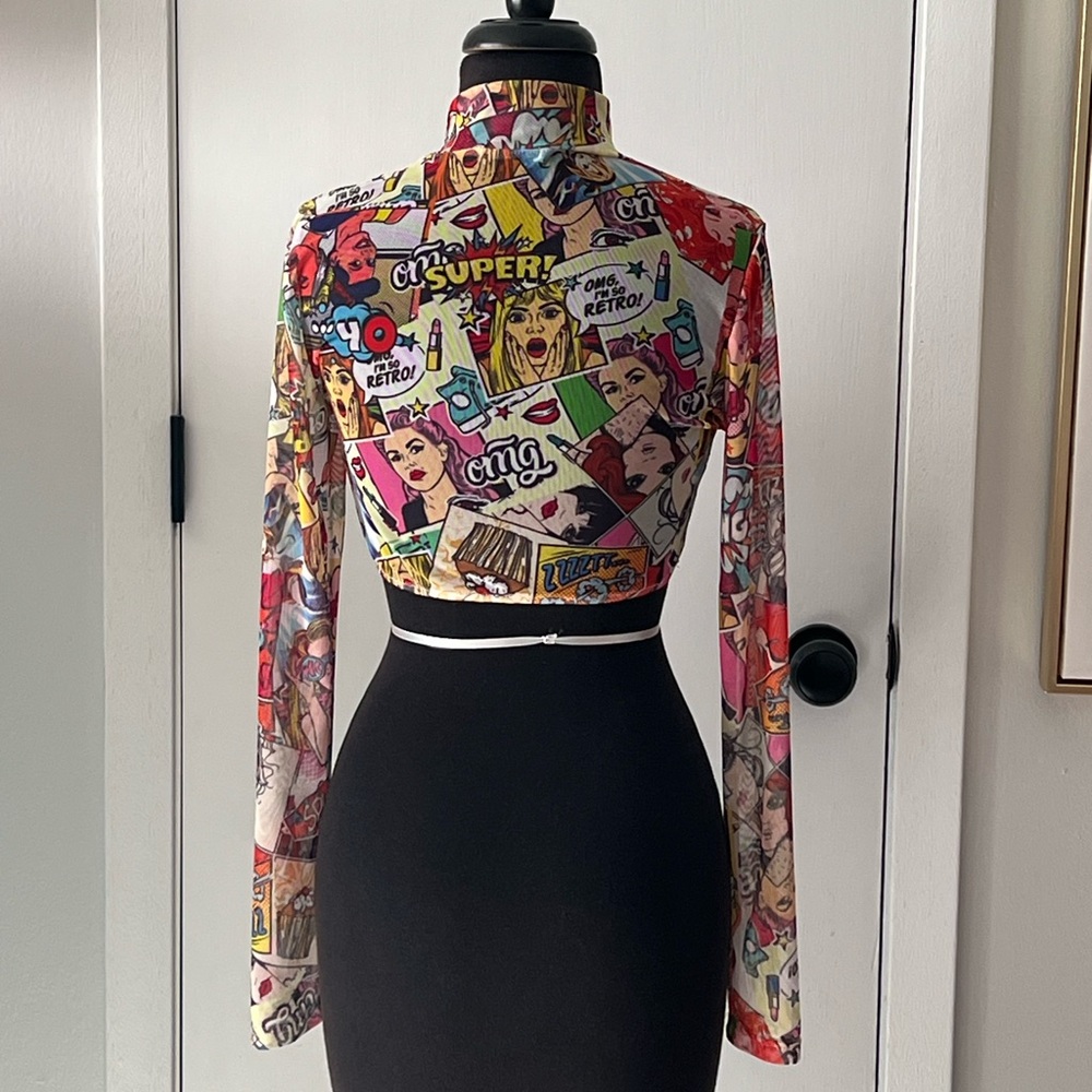 Fashion Nova Comic Crop Top - Picture 4 of 7